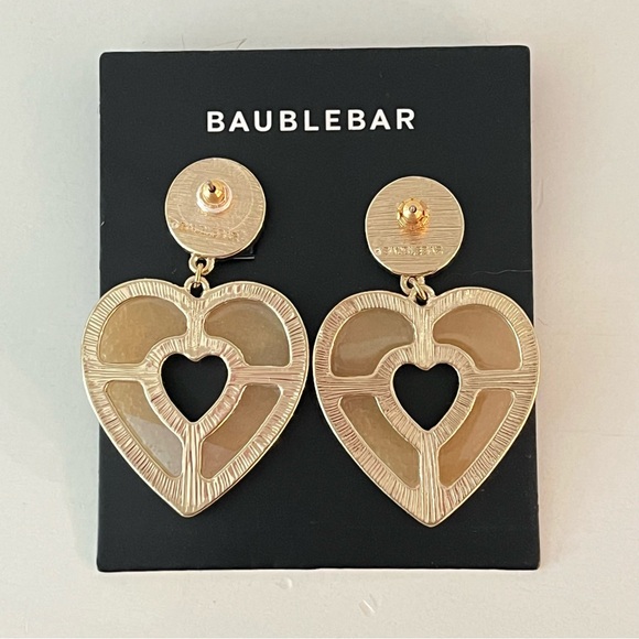 BaubleBar Gold Heart Earrings - Picture 2 of 3